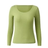Pure cotton seamless, form-fitting thermal underwear for women, autumn and winter sweater top, single-piece tight women's round-neck base layer Item Picture